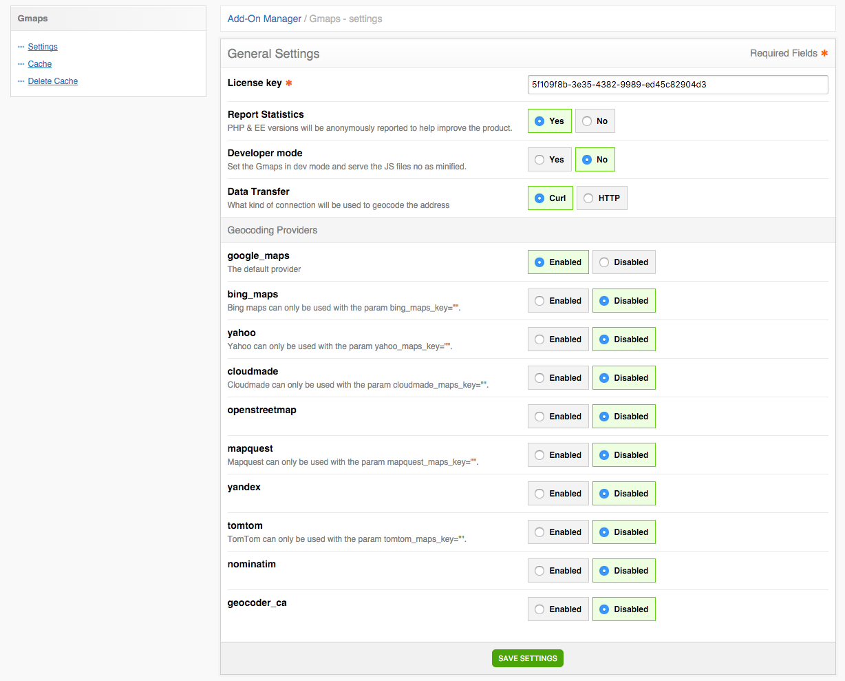 Control panel overview